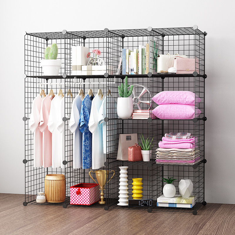 Living Room Home Paint Iron Net Assembly Iron Net Rack Factory Direct Sales Set Storage Cabinet Flower Rack Bookshelf Iron Net Pieces