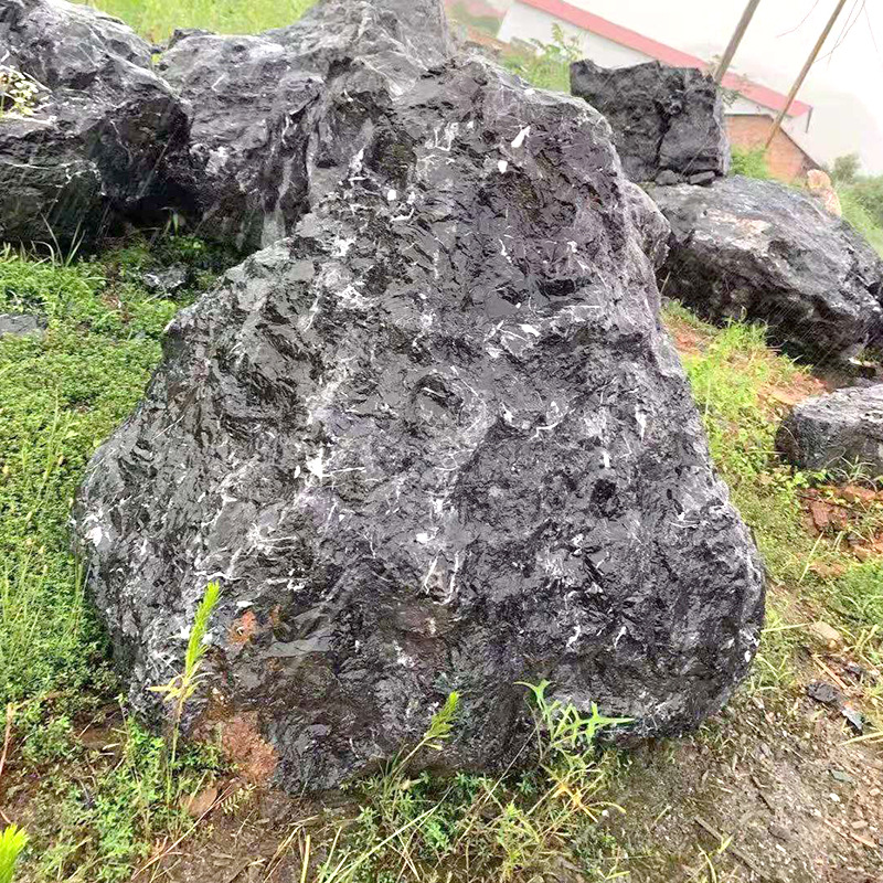 黑山石假山 黑山石批发 庭院流水假山设计 园林景观石