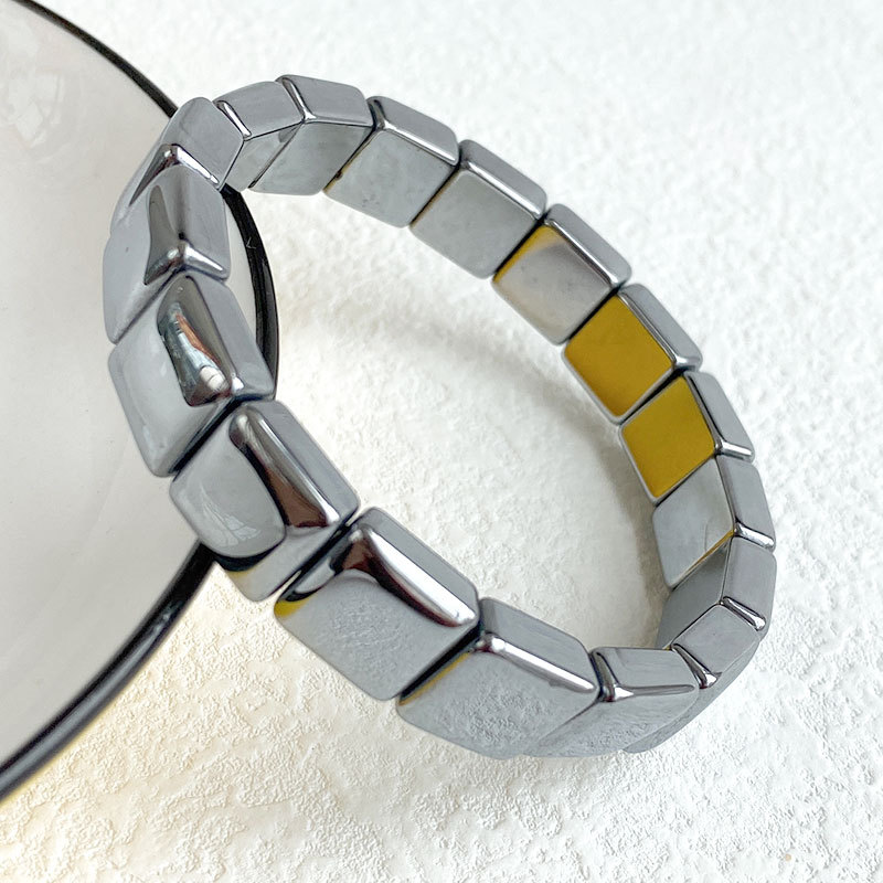 晶尧 太赫兹手牌thz多晶硅矿石方形手环手串金属色泽男女时尚礼物