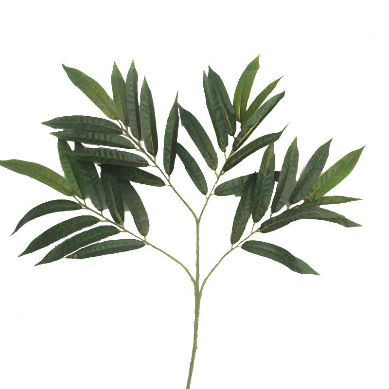仿真植物桃树叶桃树绿植芒果叶苹果叶假树叶工程装饰造景工厂批发