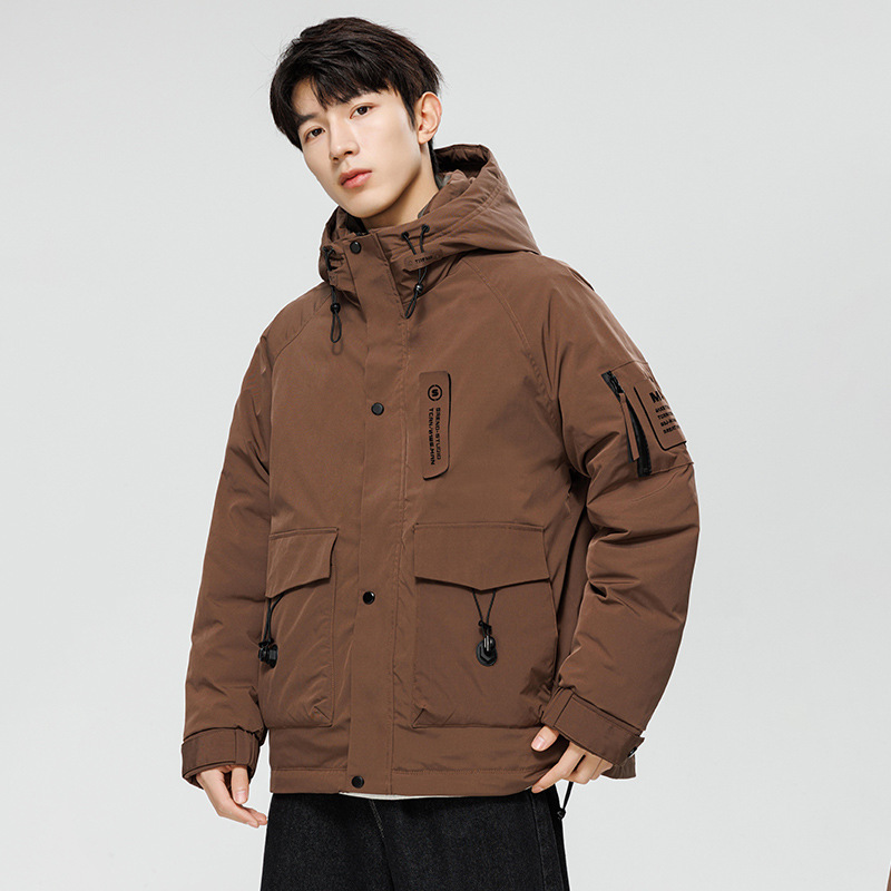 down Jacket Men's Short Type Hooded Jacket Men Fashion Brands Warm Keeping Sports White Duck down Thickened Casual Top Clothes Winter Clothes