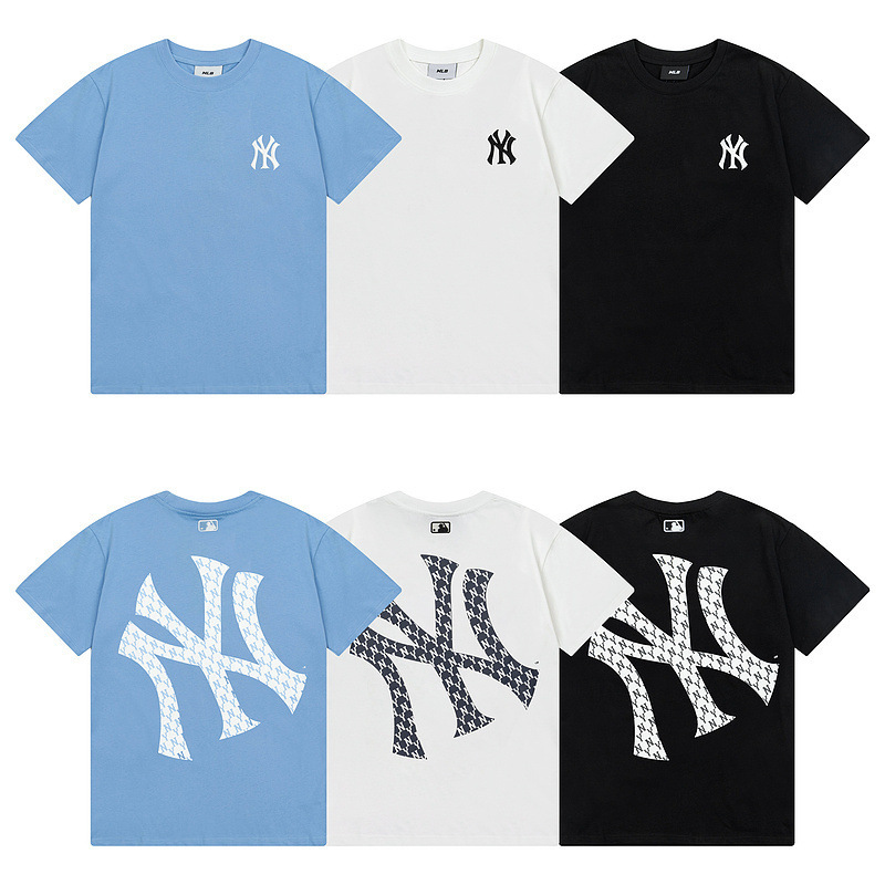 潮牌mlb24ss高质量春秋季新款背面大logo休闲运动男女同款短袖t恤