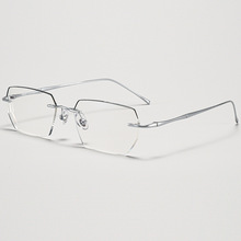 无框抖音爆款男女通用青年深圳IP真空电镀时尚款眼镜纯钛镜架