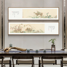 新中式卧室床头装饰画中国风花鸟会所挂画客厅沙发背景墙横幅壁画