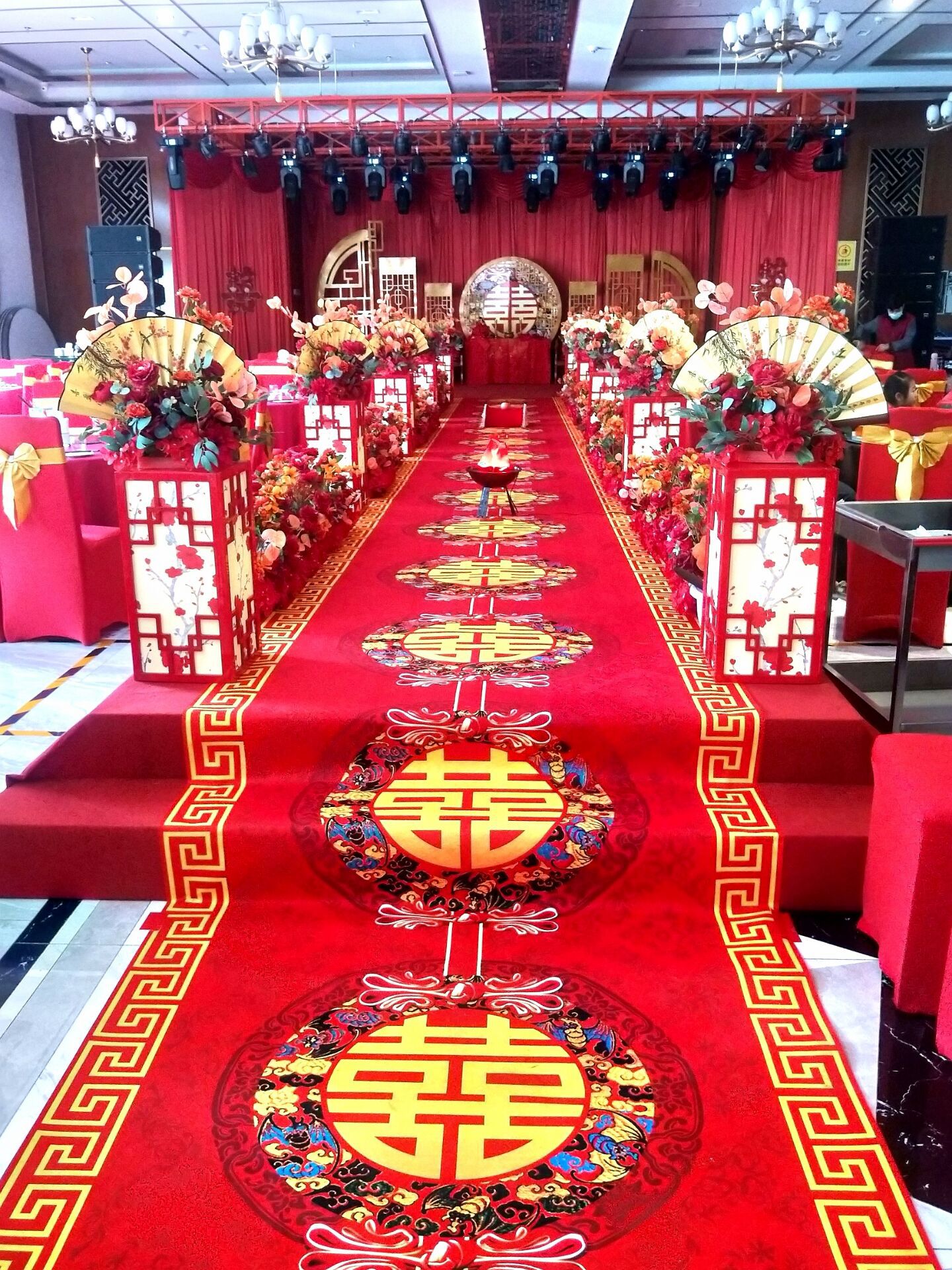 一次性地毯红色婚庆结婚用婚礼新婚楼梯门口布置舞台喜庆结婚庆典