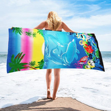 厂家批发沙滩巾精美印花成人浴巾吸水速干户外沙滩巾垫亚马逊希音