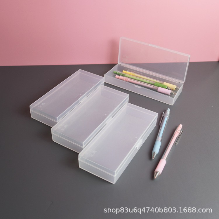 Translucent Frosted Plastic Pencil-Box Student Multi-Functional Storage Box Simple Unprinted Style Simple Pencil Case Wholesale