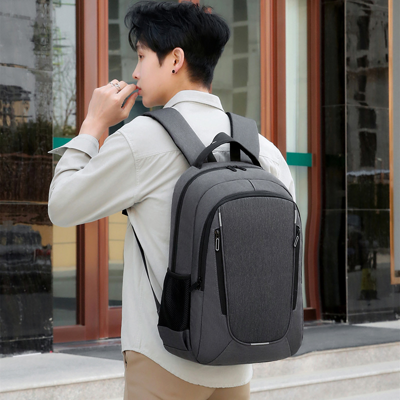 Cross-Border Men's Business Backpack Computer Bag 15.6-Inch Business USB Simple Fashion Backpack Wholesale