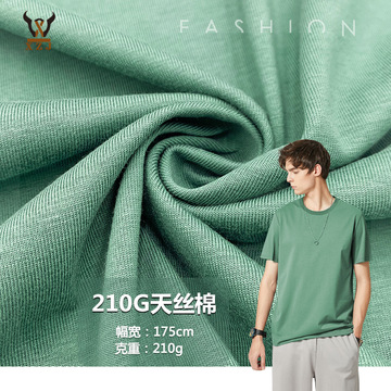 210g天丝棉  棉 人棉 涤单面平纹汗布料 t恤家居服阔腿裤服装面料