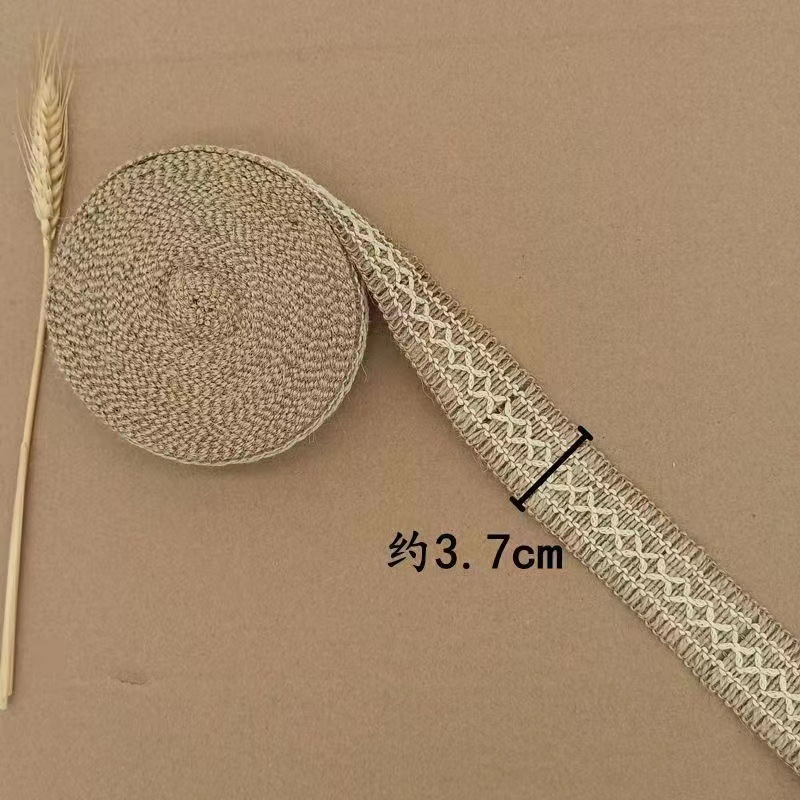 Decorative Hemp Rope Lace Handicraft DIY Material Lace Widened Vintage Decoration Crafts Wide Flat Linen Woven Ribbon