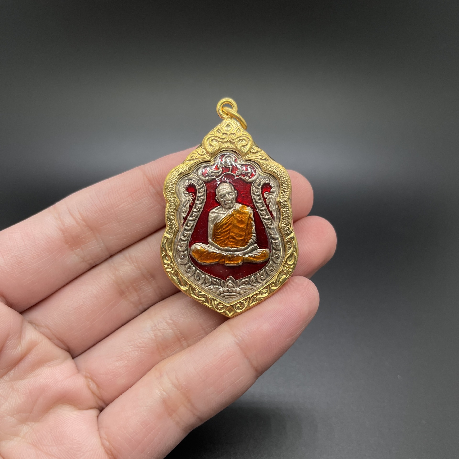 泰国佛牌正品 龙婆添自身 蓝色红色原庙 鎏金壳不褪色 男女可佩戴