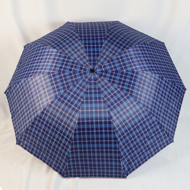 Silver Plastic Plaid Classic Plus-Sized Sunny and Rainy Umbrella Sun Umbrella Factory Direct Sales