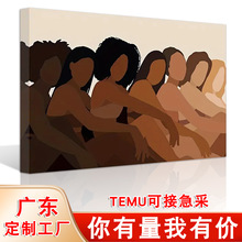 temu热销不同肤色女人时尚卧室挂画浴室壁画现代自由客厅装饰画