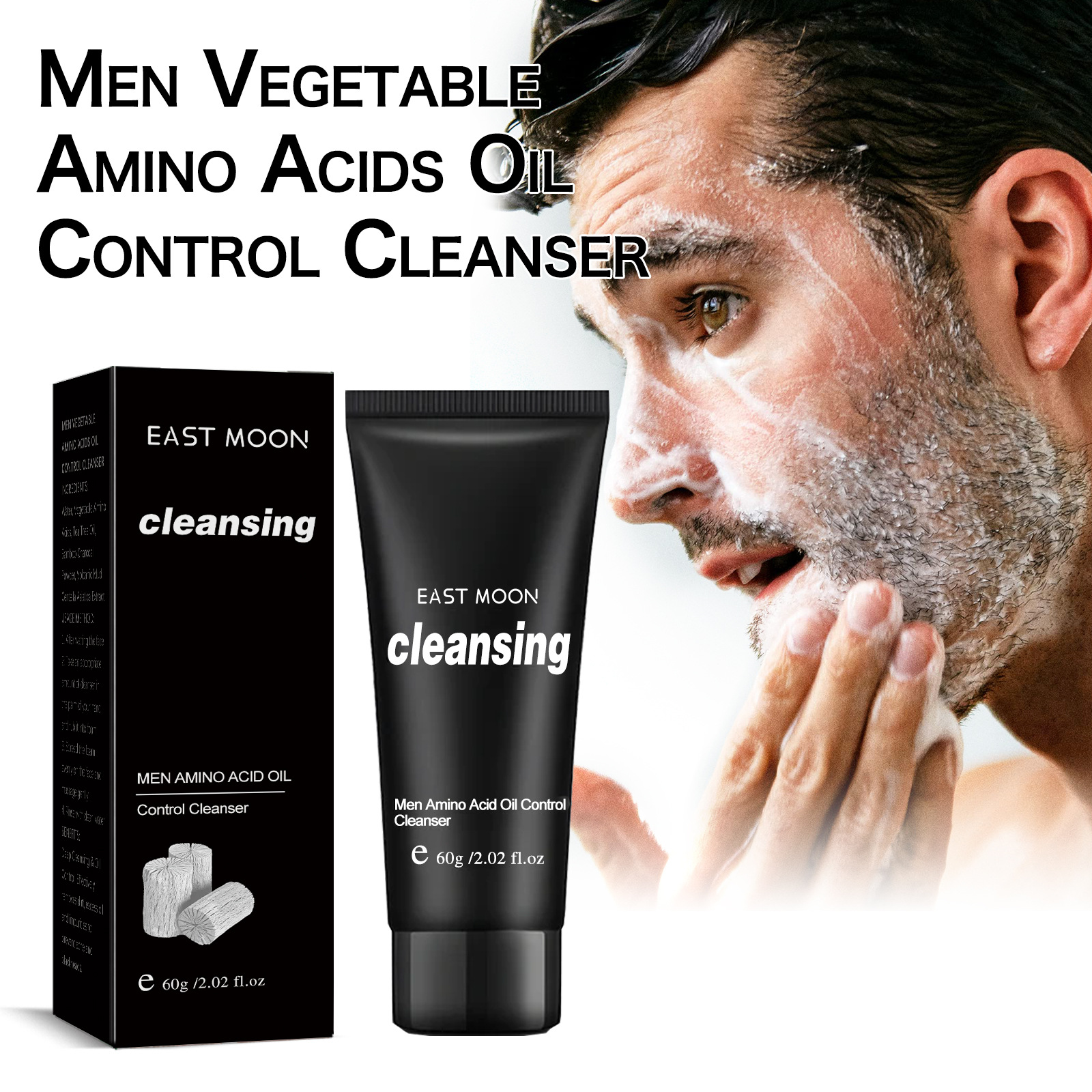 East Moon Men's Amino Acid Oil Control Facial Cleanser Deep Cleansing Acne Marks Delicate Pores Whitening Brightening Skin
