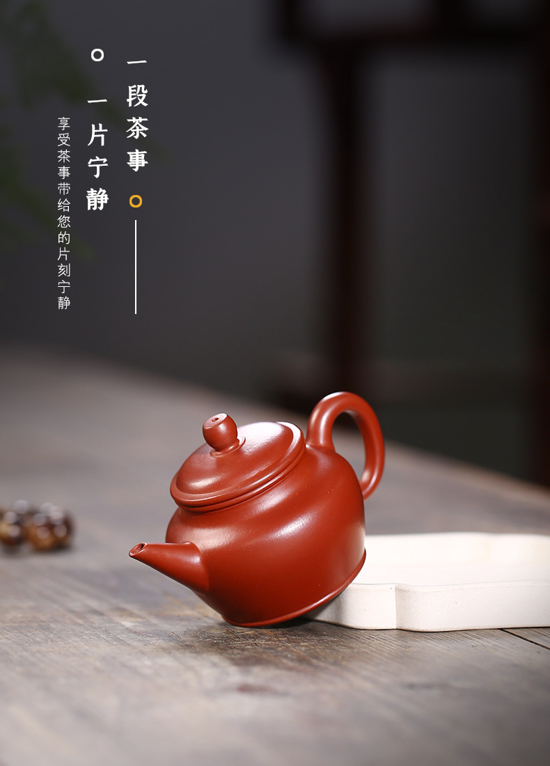 宜兴紫砂壶小号茶具李海燕大红袍茶壶剑流水平壶雨中砂一件代发货
