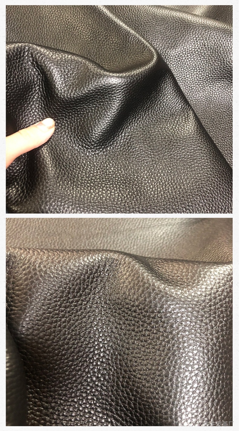 压摔荔枝纹头层牛皮真皮面料 牛皮革批发适用箱包鞋材diy手工皮具-阿