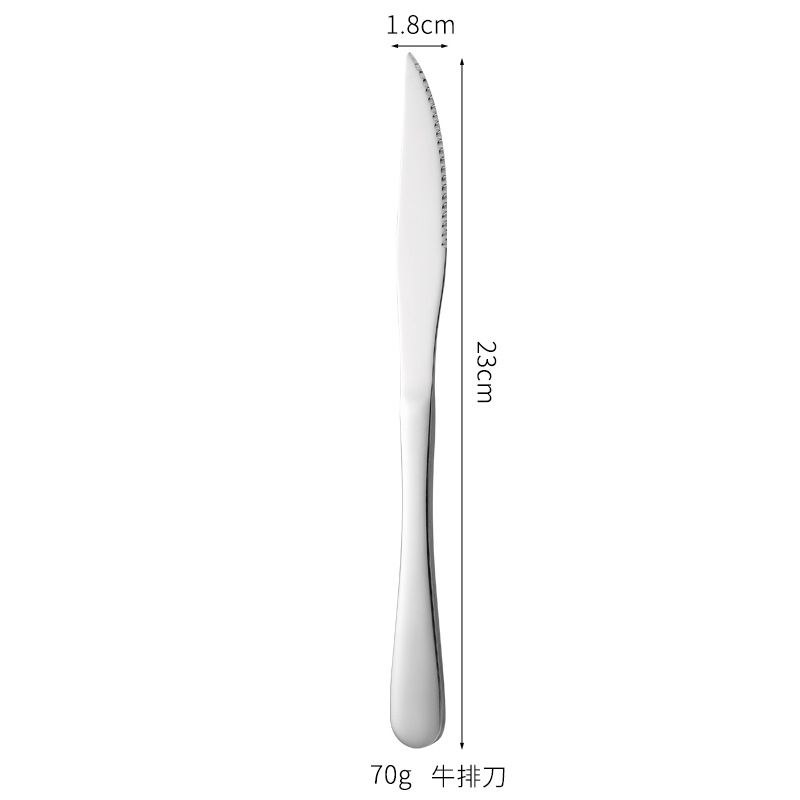 Stainless Steel Knife, Fork and Spoon Thickened Hotel Western Tableware Steak Special Knife and Fork Dessert round Spoon Fork Spoon Tip Spoon