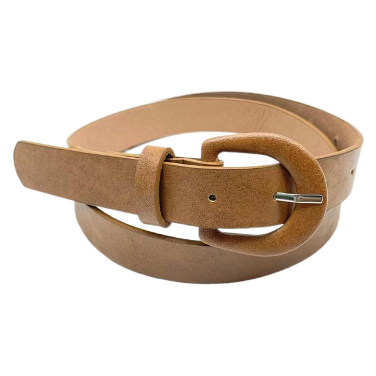 时尚皮包d形扣皮带女大气压扣砣色2.3cm服饰收身腰带休闲裤皮带