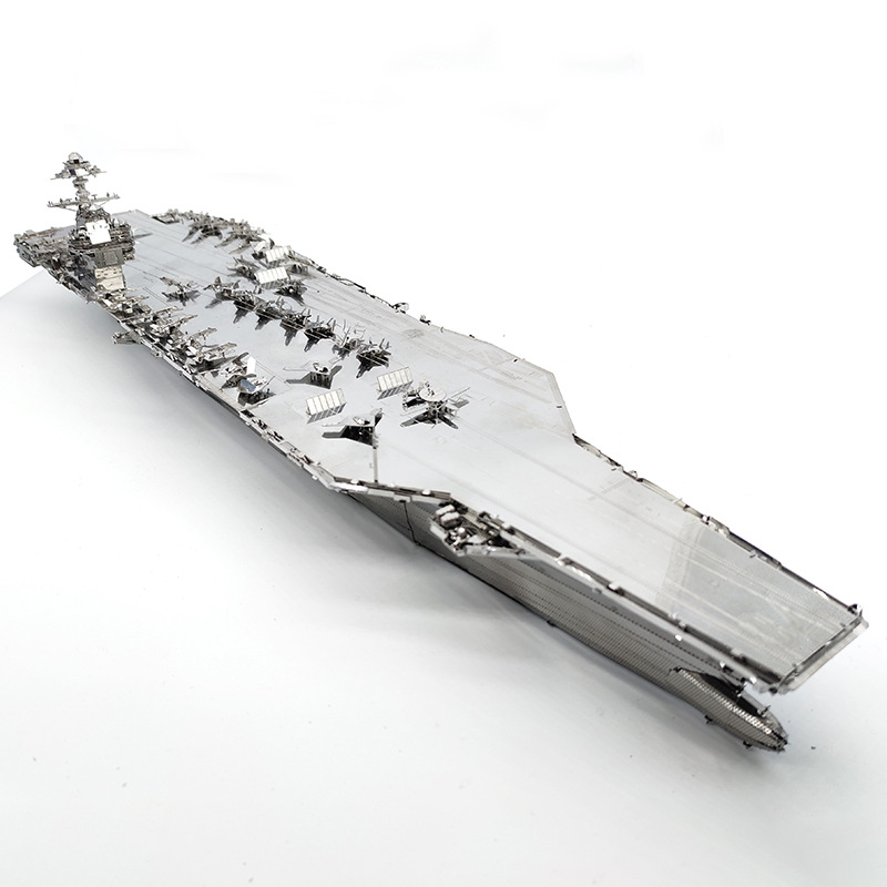 航母模型金属3d立体拼图美国福特号军事成人高难度拼装玩具送男友