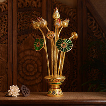泰式餐厅SPA美容院装饰品东南亚风格软装酒柜电视柜莲花摆件