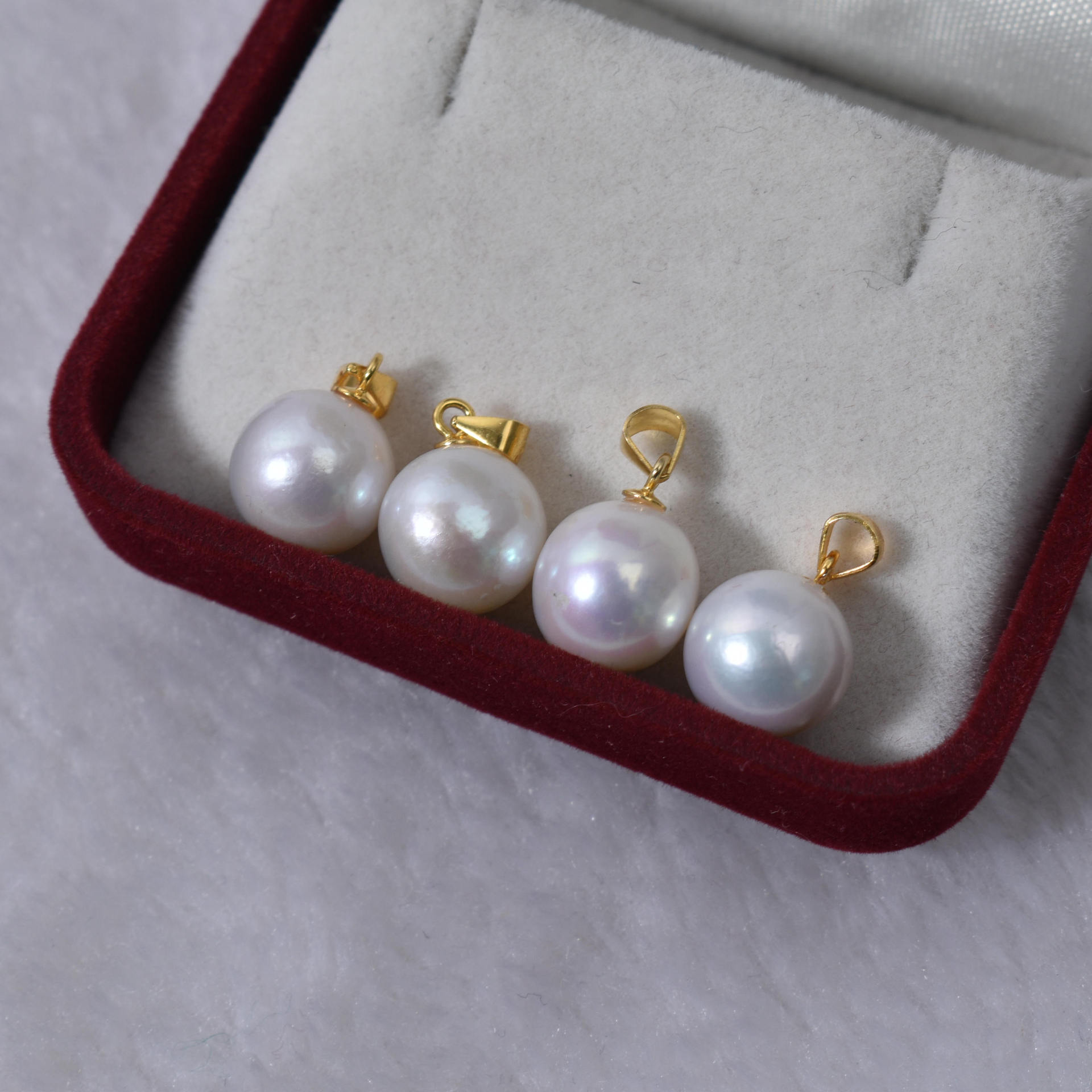 925银珍珠吊坠单坠不含链天然淡水强光米珠爱迪生巴洛克近圆珠女