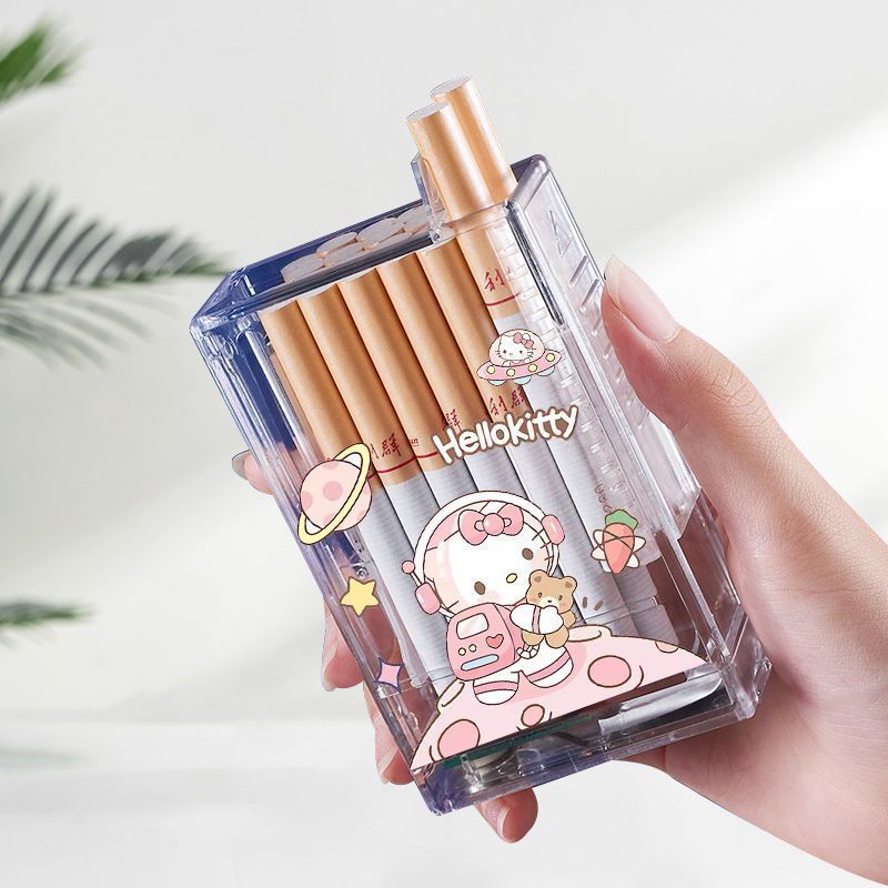 Clow M Transparent Cigarette Case Lighter Integrated Lovely Soft Cute Portable Good-looking Ins20 Pack