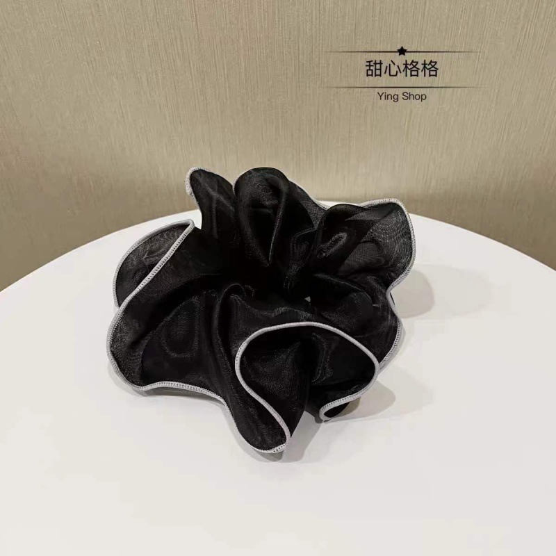 French Blogger ~ Classic Style Contrast Color Mesh Hair Band Large Hair Rope Large Intestine Ring Ins Internet Celebrity Girls' Hair Accessories Headdress