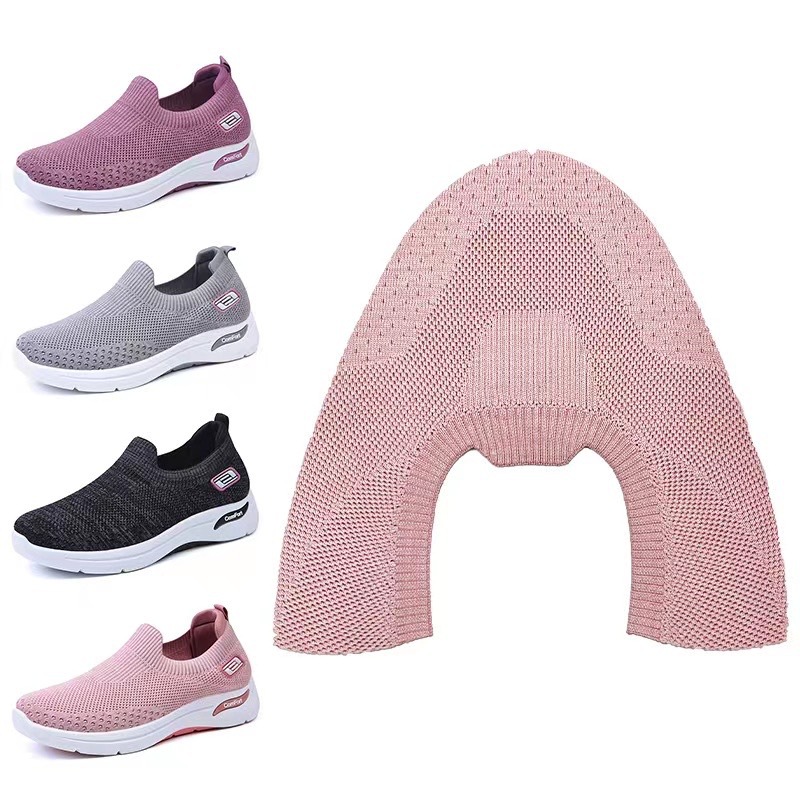 Factory Direct Supply Slip-on Sock Shoes 3D Flat Knitted Shoe Uppers Knitted Footwear Uppers High Elastic Breathability Flying Woven Upper Semi-Finished Products