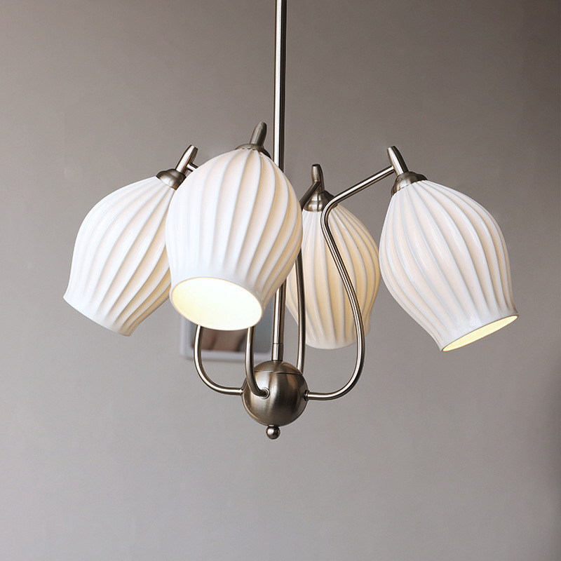 后现代陶瓷吊灯英式中古客厅现代创意餐厅卧室骨瓷透光简约照明灯