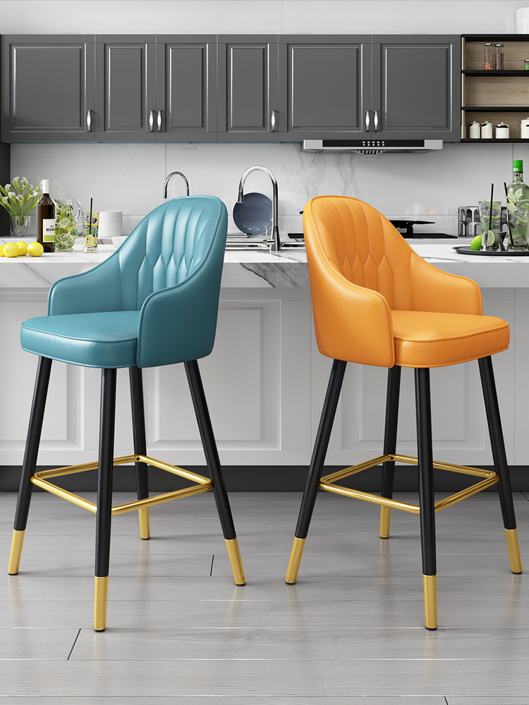 轻凳家用椅子脚凳背椅椅简约酒吧吧台台椅吧台靠背高奢吧椅现代高