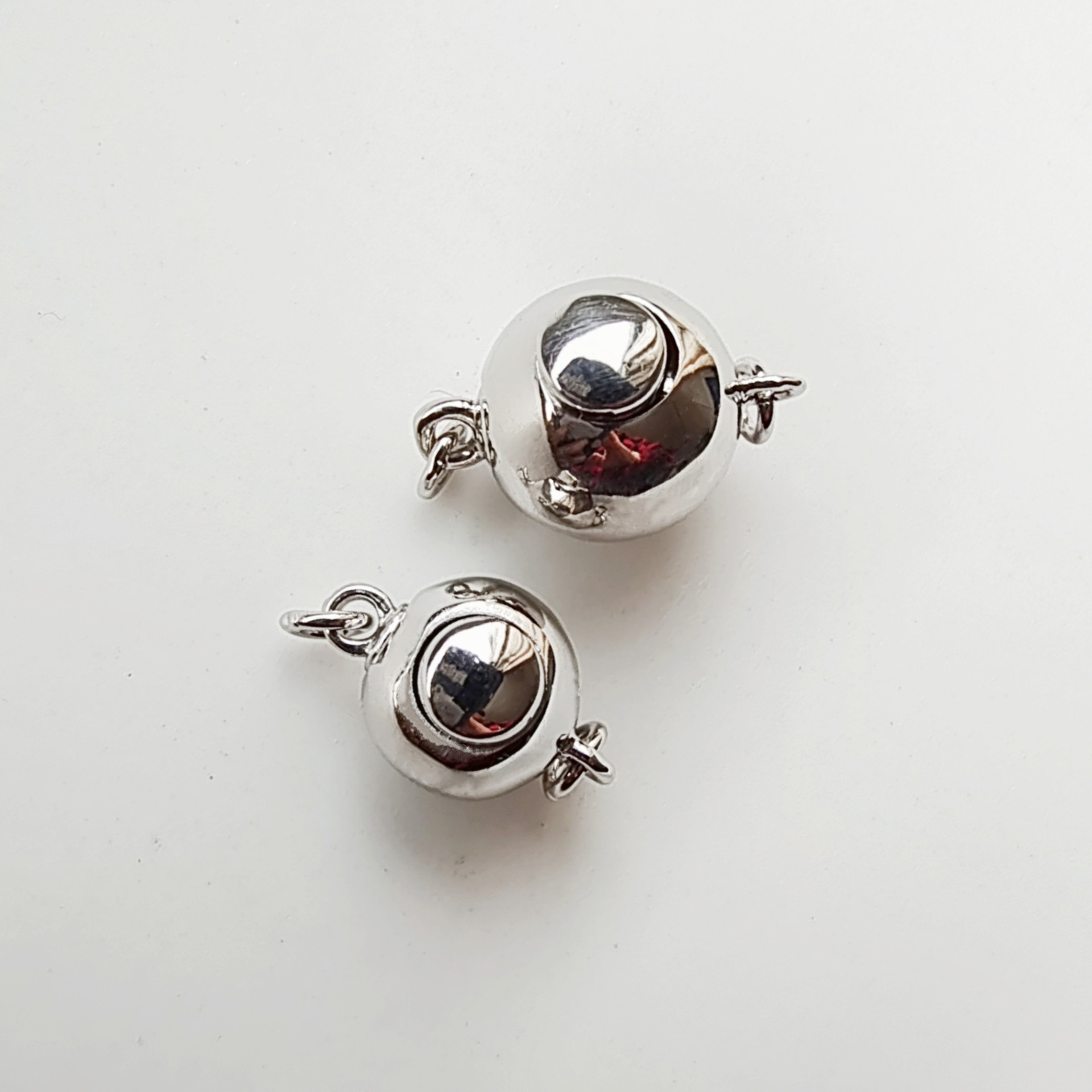 批发纯银项链扣头 s925银球形插棒饰品扣子珍珠项链搭扣