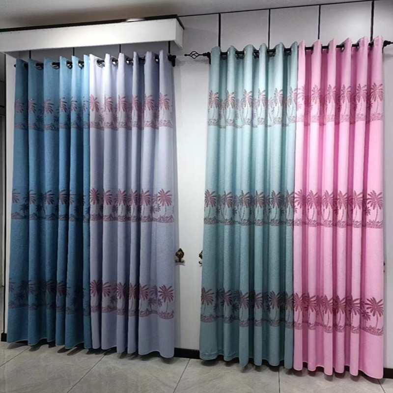 新款椰树风情克重800克 现货 色织提花窗帘布 批发-阿里巴巴