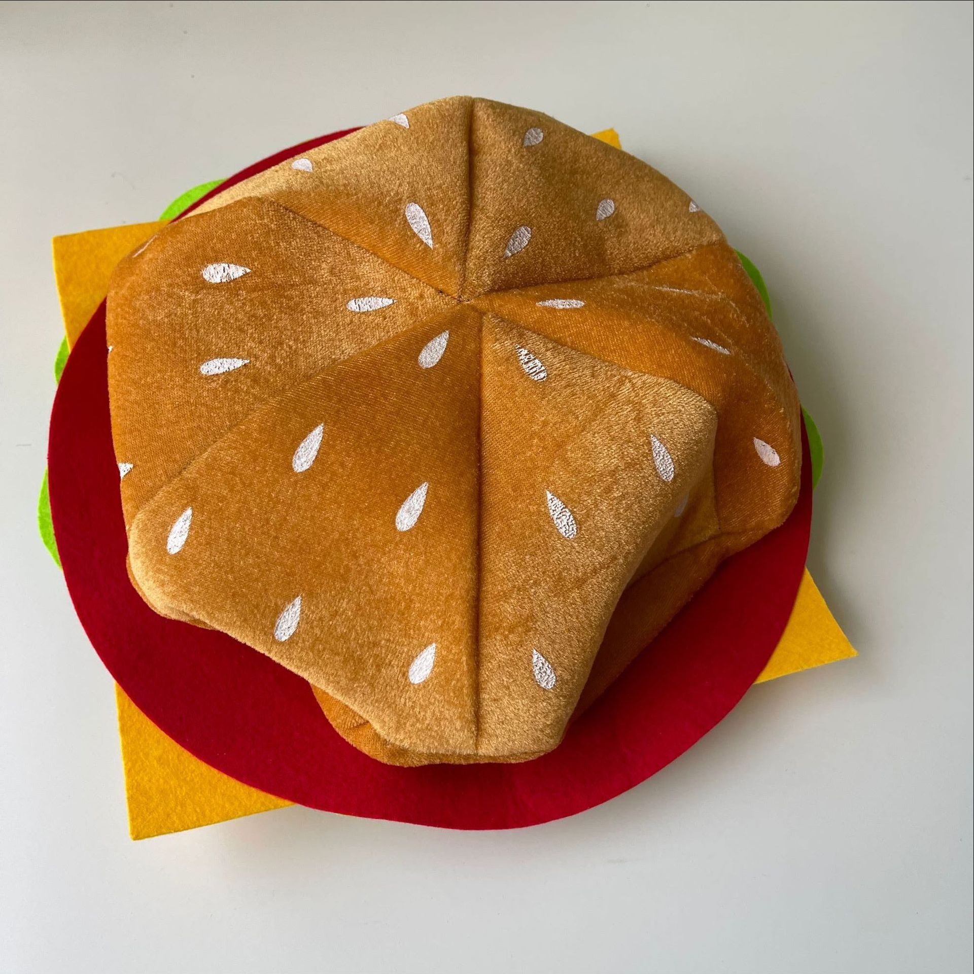 莱纳派对可爱汉堡帽子女搞怪仿真汉堡包帽子网红搞笑时尚贝雷帽潮