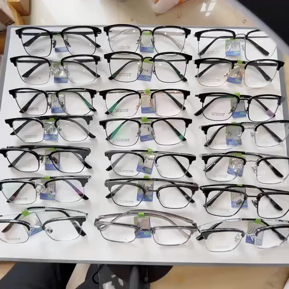 韩派男士商务眉毛眼镜架钛鼻托夹圈可配近视防蓝光眼镜框多款批发