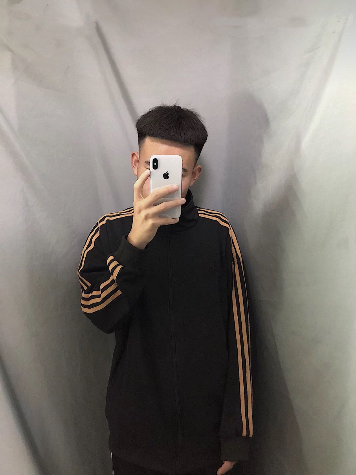 社会人精神小伙三道杠立领外套潮男修身网红学生情侣夹克上衣