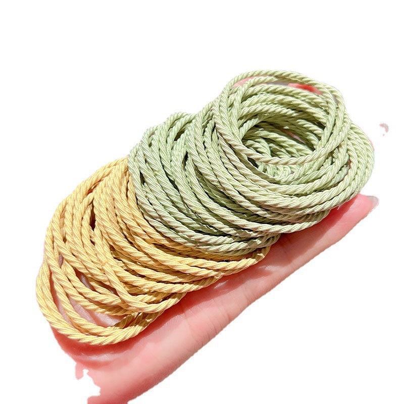 Seamless Thread Non-Slip Hair Band High Elasticity Towel Ring Korean Ponytail Bun Headband Female Rubber Band Wholesale