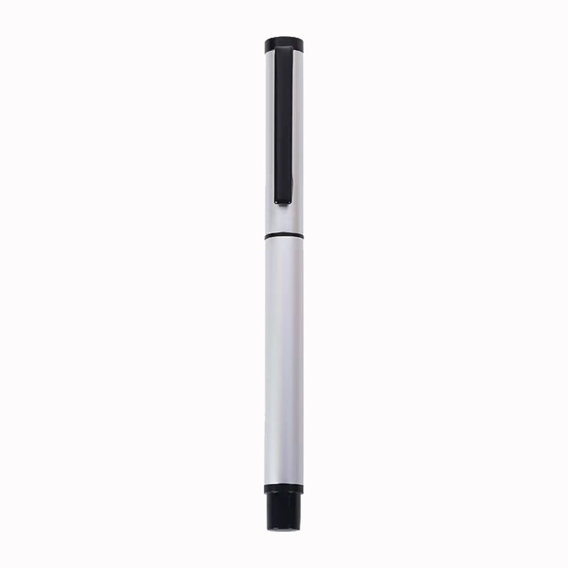 New Cross-Border Silver Metal Roller Pen Advertising Gift Pen Printing Hotel Conference Office Neutral Ball Pen