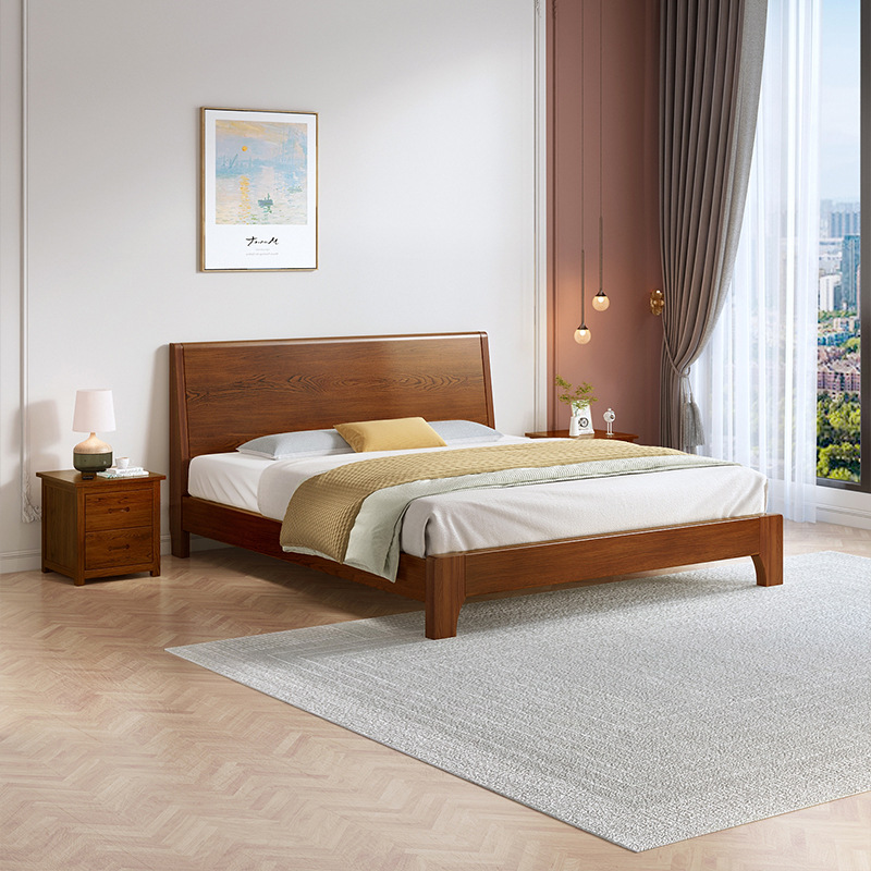 26x8橡木全实木双人床现代简约经济型主卧婚床1.5米1.