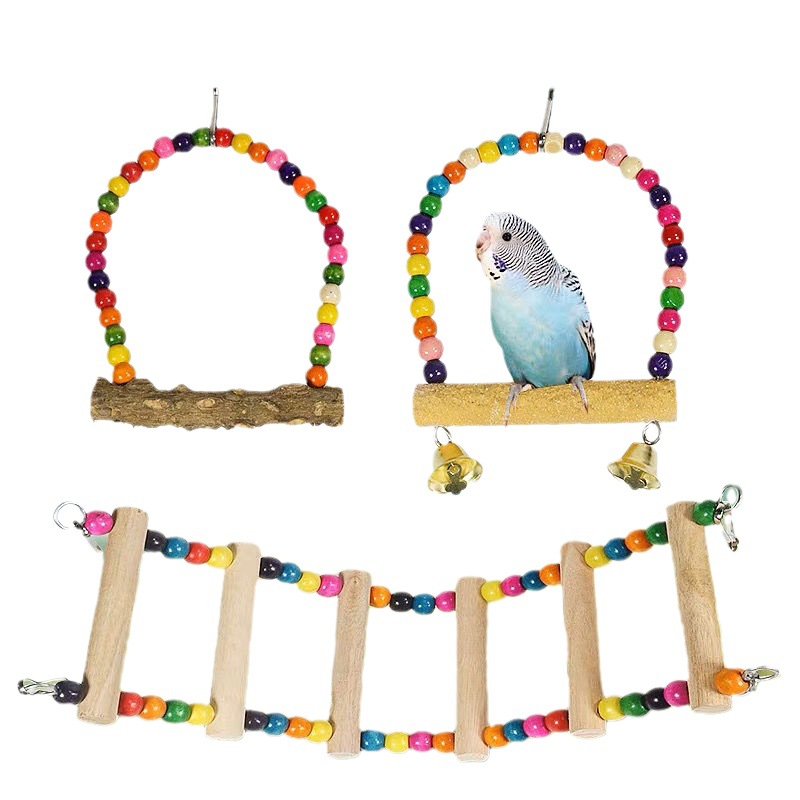 Bird Supplies Parrot Utensils Toy Bird Parrot Toys Supplies Bird Swing Suspension Bridge Hanging Ring Ladder Parrot