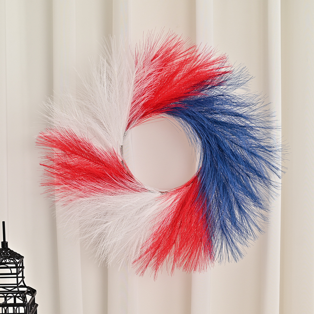 cross-border new arrival american independence day red white blue imitation reed grass national day atmosphere background decoration door hanging garland