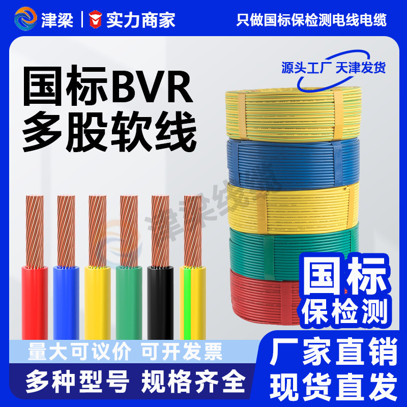 全球热销家装BVR户外电源线4/6/10平方电线国标铜芯电缆线插排线
