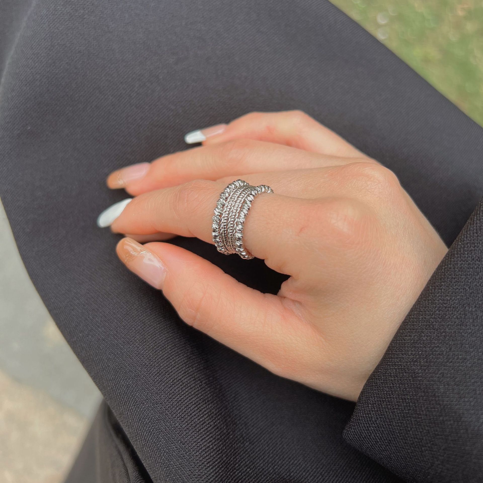 冷淡风黄铜电镀手工串珠编织多层戒指个性轻奢开口戒指女-阿里巴巴