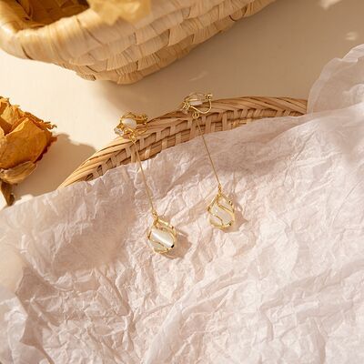 Elegant Painless Ear Clip without Pierced Female Retro Fairy French Style Mori Clip-on Earrings Super Fairy Drop Earrings