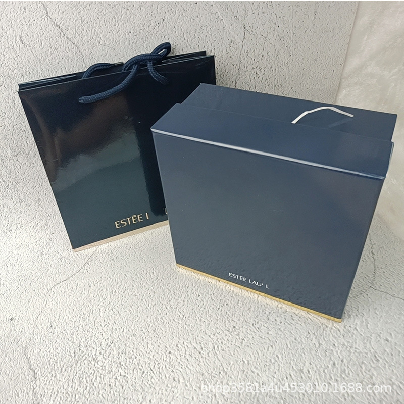 雅诗兰黛礼品盒空盒子眼霜小棕瓶护肤品包装盒精华液香水手提袋子