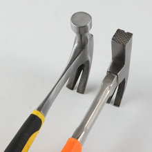 五金工具碳钢锻打包塑柄一体成型锤子连体八角手锤起钉羊角锤斧子
