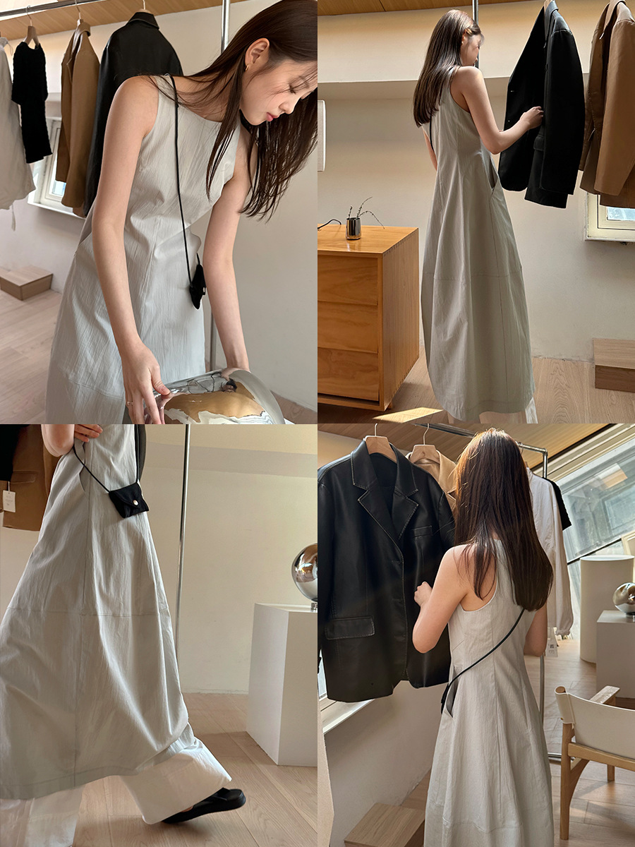 Shijian Temperament Waist-Controlled Vest Skirt for Women 2024 Early Spring New Texture Three-Dimensional Flower Bud Dress 20018 Women Clothes