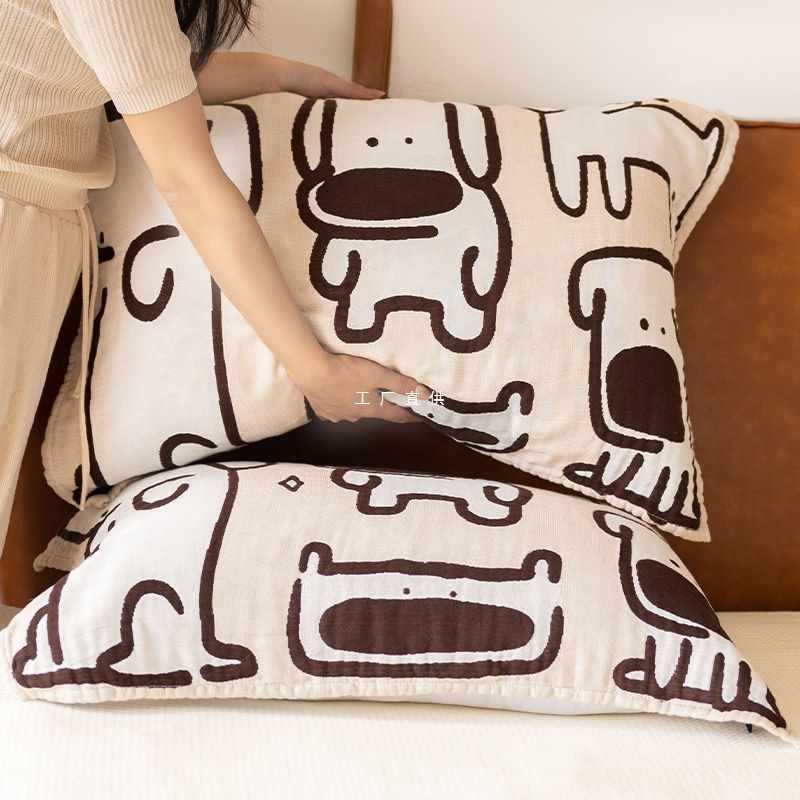 呆滞小狗纯棉枕巾纱布枕头巾新款家用柔软吸汗防头油-阿里巴巴