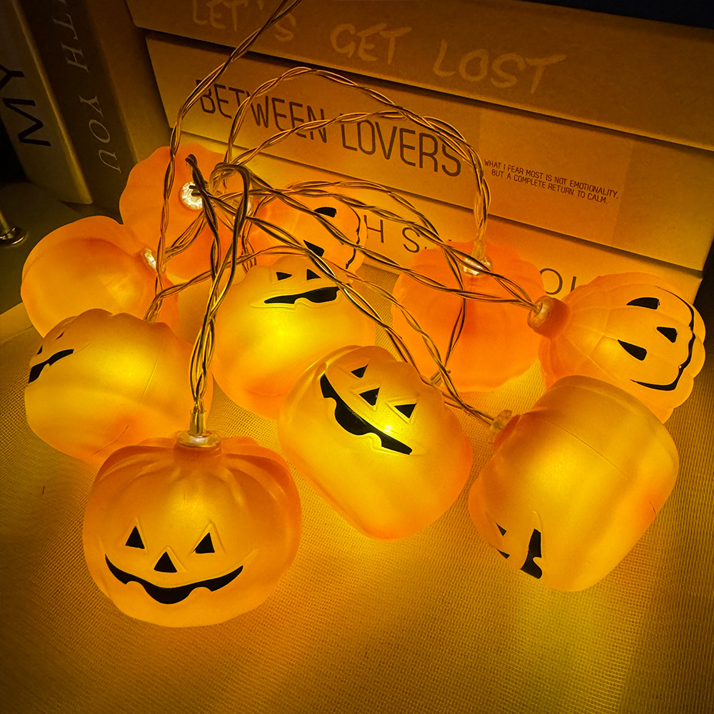 Cross-Border Halloween Lighting Chain Ghost Skull Series Halloween Pumpkin Lamp Battery Box String Lights Lighting Chain Horror Costume