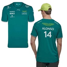 2023 跨境欧美时尚阿斯顿马丁F1车队3D外贸T恤西班牙赛车大码T恤
