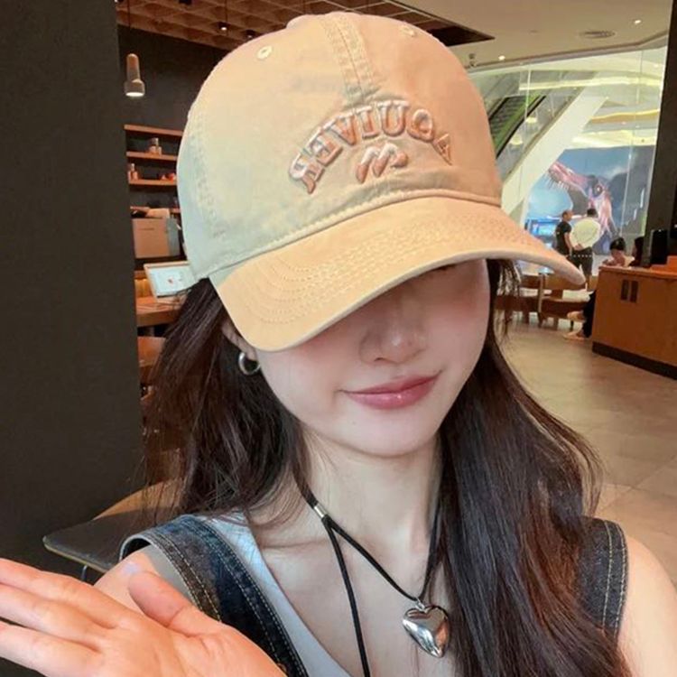 Korean Style Ins Street Couple Peaked Cap Three-Dimensional Letter Embroidery Soft Top Baseball Cap Men's and Women's Same Style Look Small